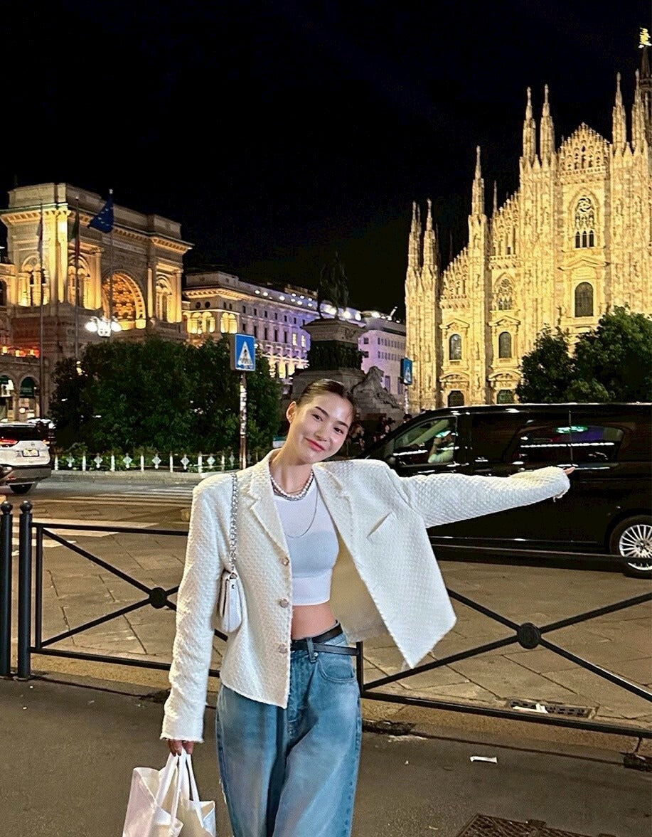 25Sep. 復古港風寬鬆款粗呢西裝小香外套 白/黑