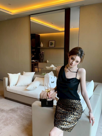 25Oct. 豹紋Wild紙醉金迷燙金印花復古半身裙