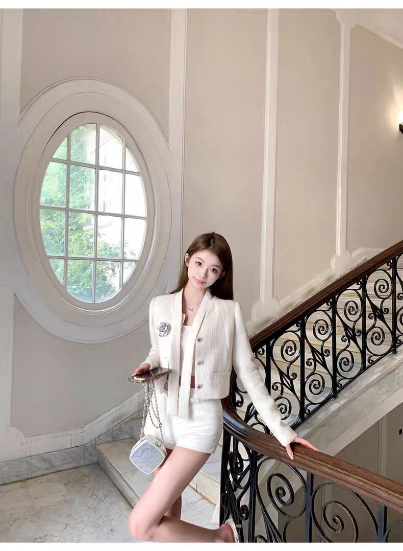 25Oct. 紐約小香千金 粗呢飄帶修身外套