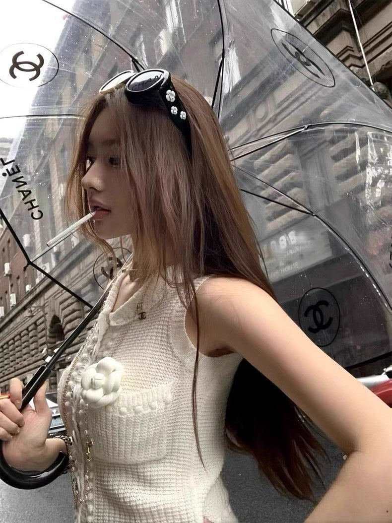 25Oct. 香奶奶雙曲紗線千金奶白針織背心