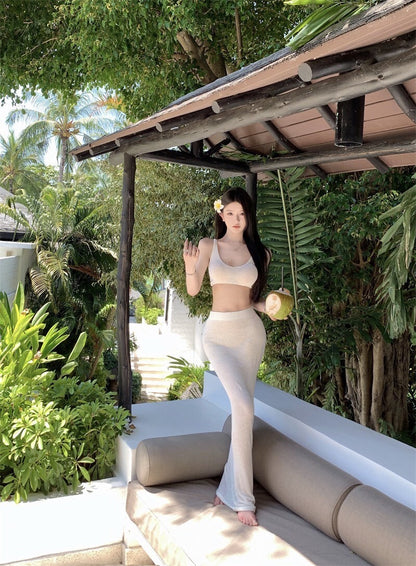 25Oct. 清純山茶 肯豆款白色針織半身裙套裝