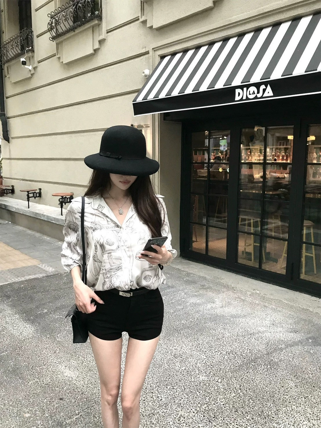 25Oct. 鬆弛感老錢印花修身襯衫