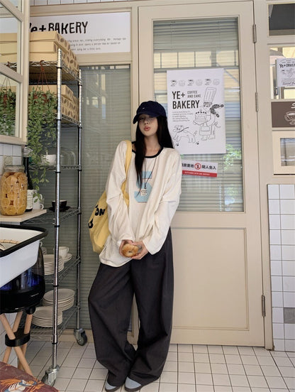 25Oct. 甜韓妞 5號圓領寬鬆長袖上衣