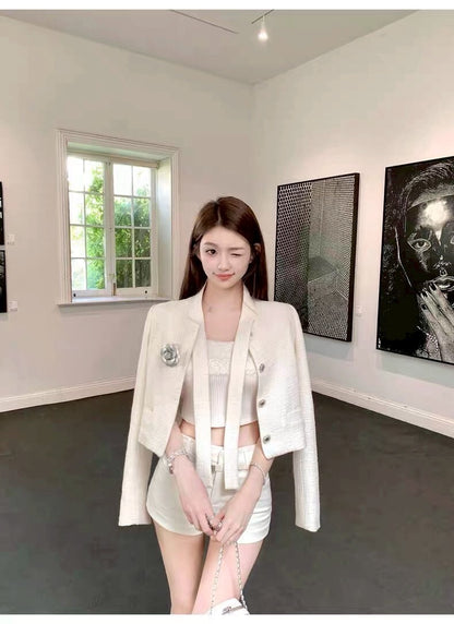 25Oct. 紐約小香千金 粗呢飄帶修身外套