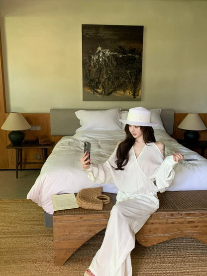 25Oct. 鏡頭焦點 氣質交叉挖背上衣/呼吸空氣棉闊腿褲