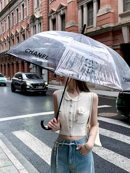 25Oct. 香奶奶雙曲紗線千金奶白針織背心