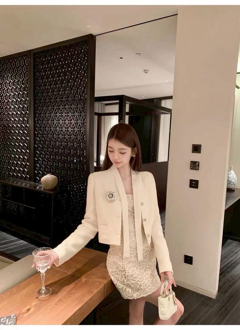 25Oct. 紐約小香千金 粗呢飄帶修身外套