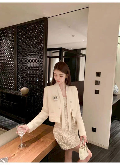 25Oct. 紐約小香千金 粗呢飄帶修身外套