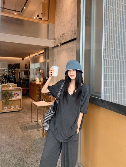 25Oct. 韓chic慵懶蝙蝠袖紙片上衣/休閒褲