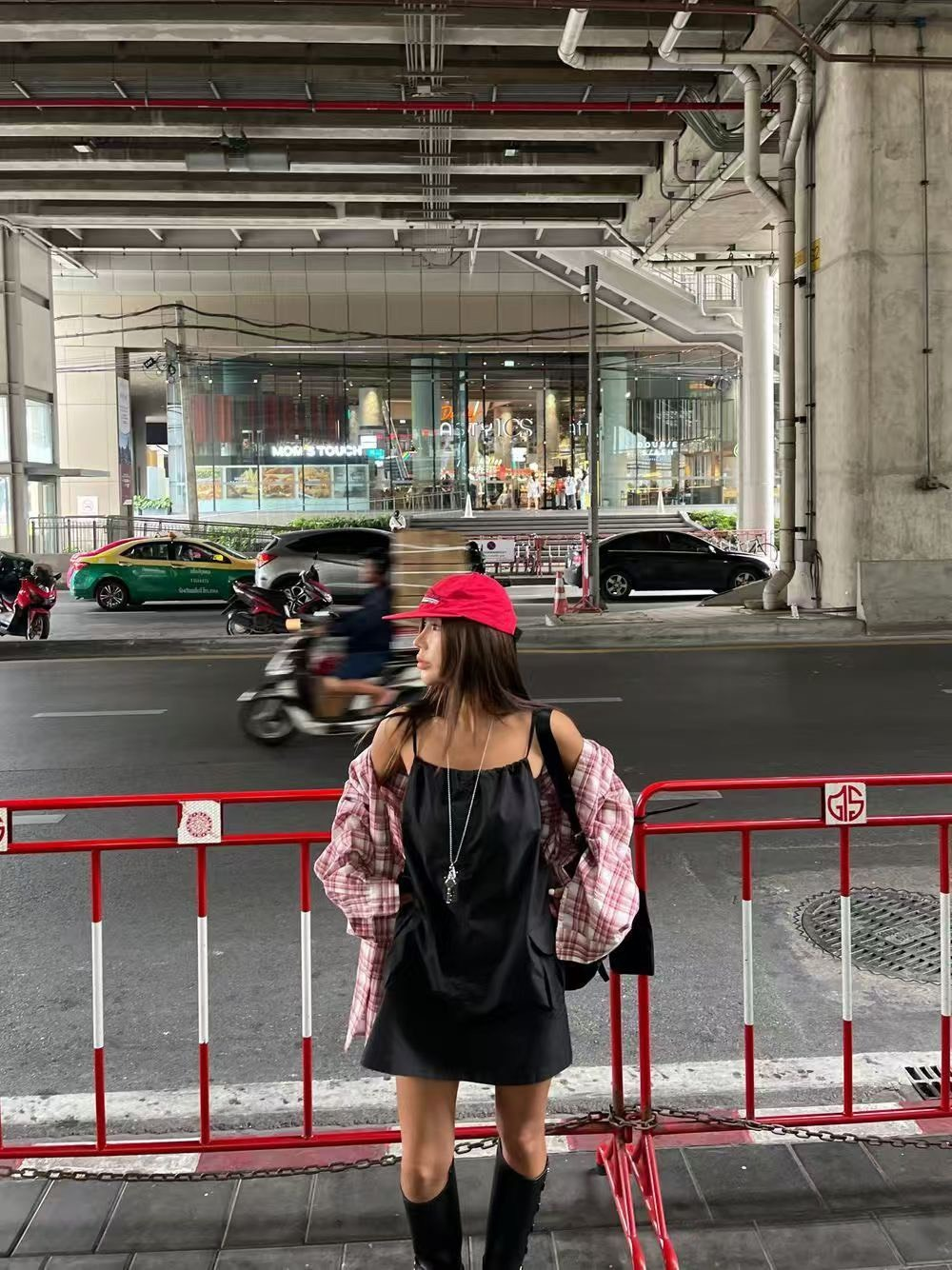 25Oct. 寬鬆休閒通勤格紋襯衫 紅