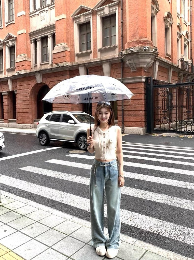 25Oct. 香奶奶雙曲紗線千金奶白針織背心