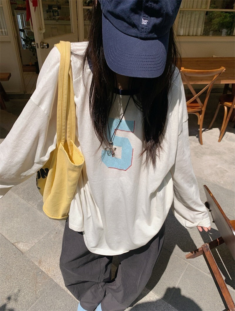 25Oct. 甜韓妞 5號圓領寬鬆長袖上衣