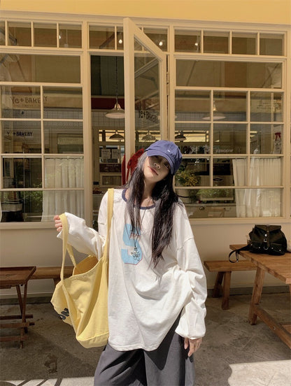 25Oct. 甜韓妞 5號圓領寬鬆長袖上衣