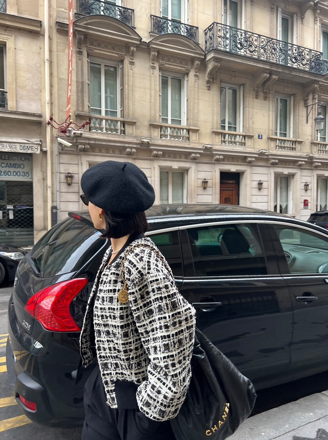 25Sep. 巴黎輕奢粗呢小香夾克外套 黑白