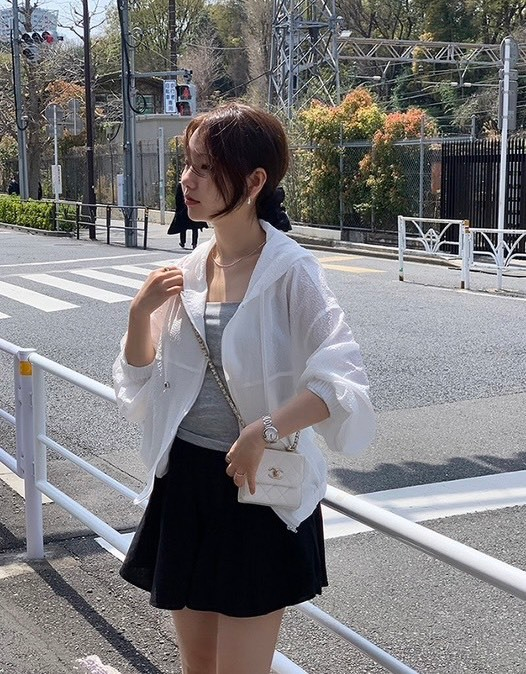25Oct. 韓系少女素顏空調連帽抽繩外套 白