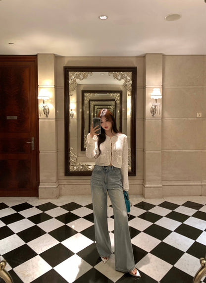 25Oct. 3D列印工藝高溫燙鑽牛仔直筒褲