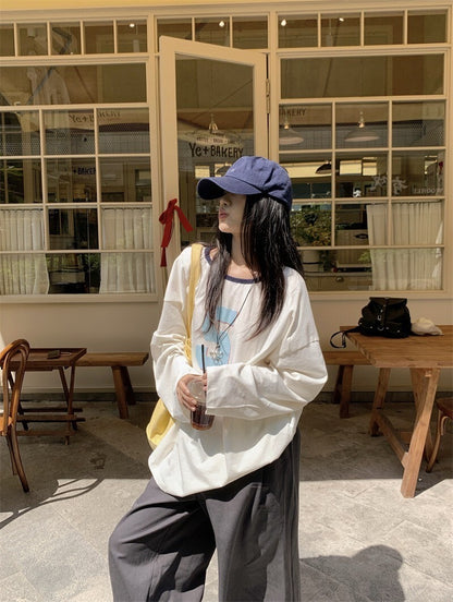 25Oct. 甜韓妞 5號圓領寬鬆長袖上衣