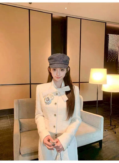 25Oct. 紐約小香千金 粗呢飄帶修身外套