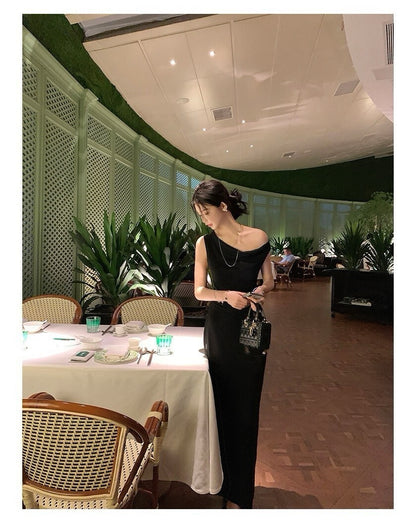 25Oct. 露思同款 溫柔不設限蘯領連身裙 淺灰/黑