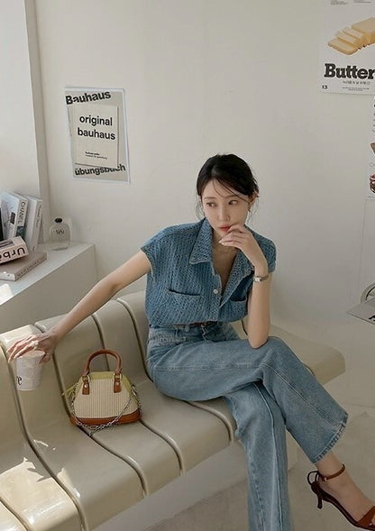 25Sep. 美式復古緹花坎肩收腰馬甲