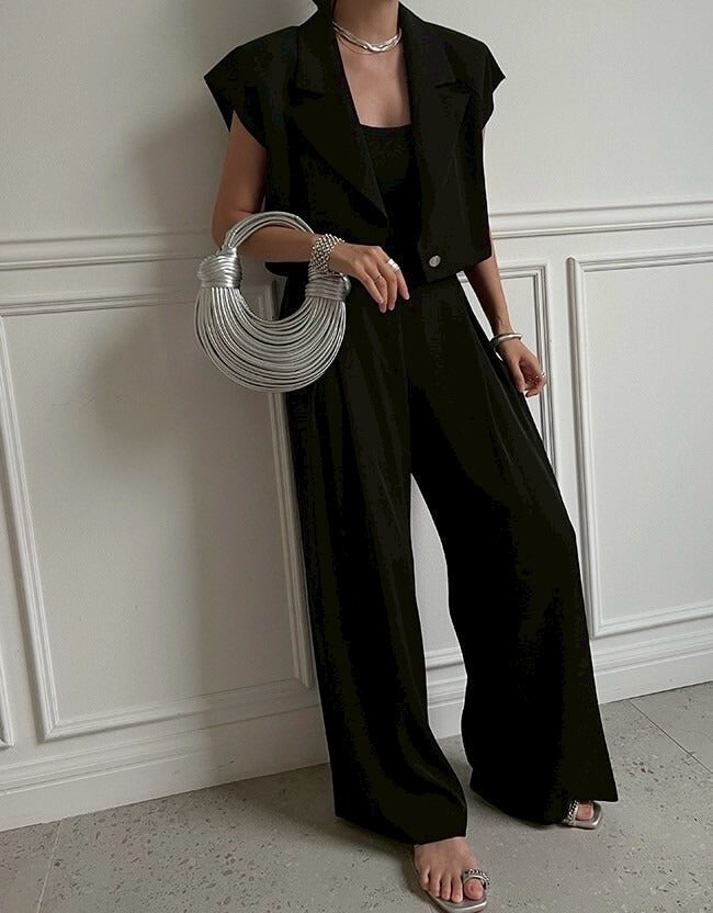 25Sep. Official outfit西裝鈕扣馬甲 白/黑